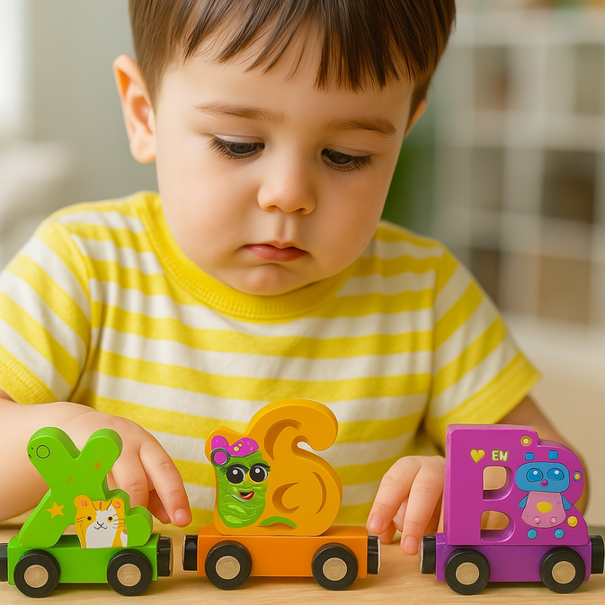 Wooden Alphabet Train Set – Magnetic ABC Learning Toy for Toddlers