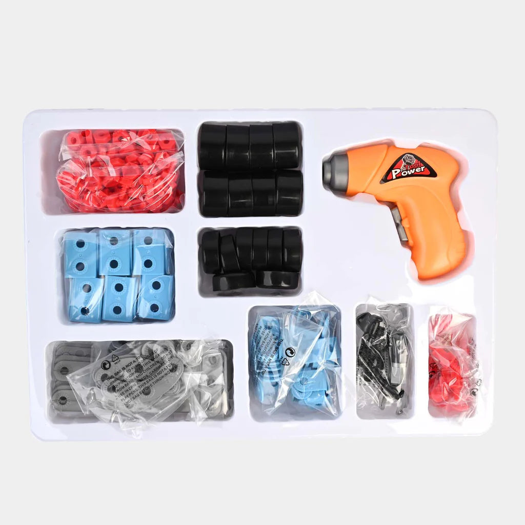 Junior Block 10-in-1 Construction Building Set with Electric Drill – 286 PCS (Ages 6+)