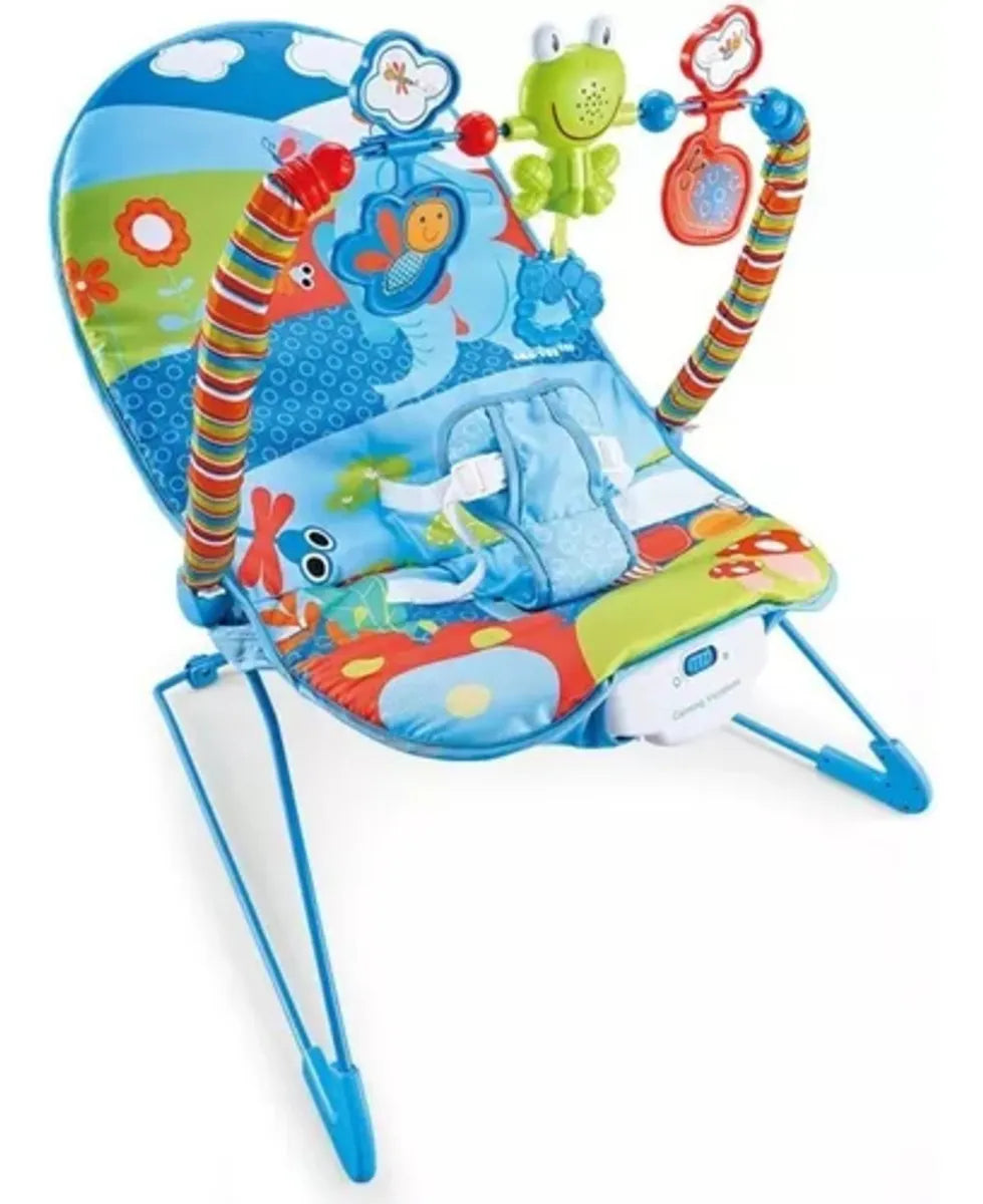 Colorful Baby Bouncer Chair with Toys and Vibrating Function – Adjustable & Comfortable