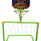 2-in-1 Kids Basketball & Soccer Goal 22pcs Set Plastic – with Ball, Pump & Net