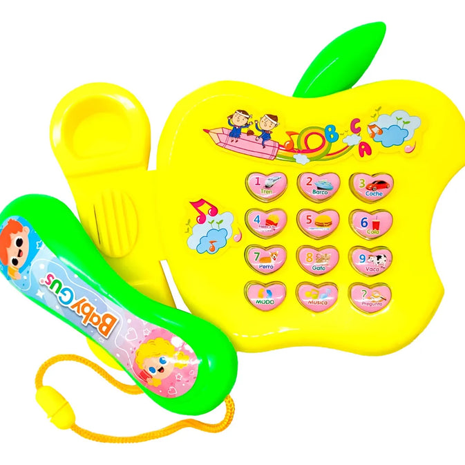 Baby Musical Learning Phone Toy – Apple Shape | Fun Sound & Light Toy for Kids