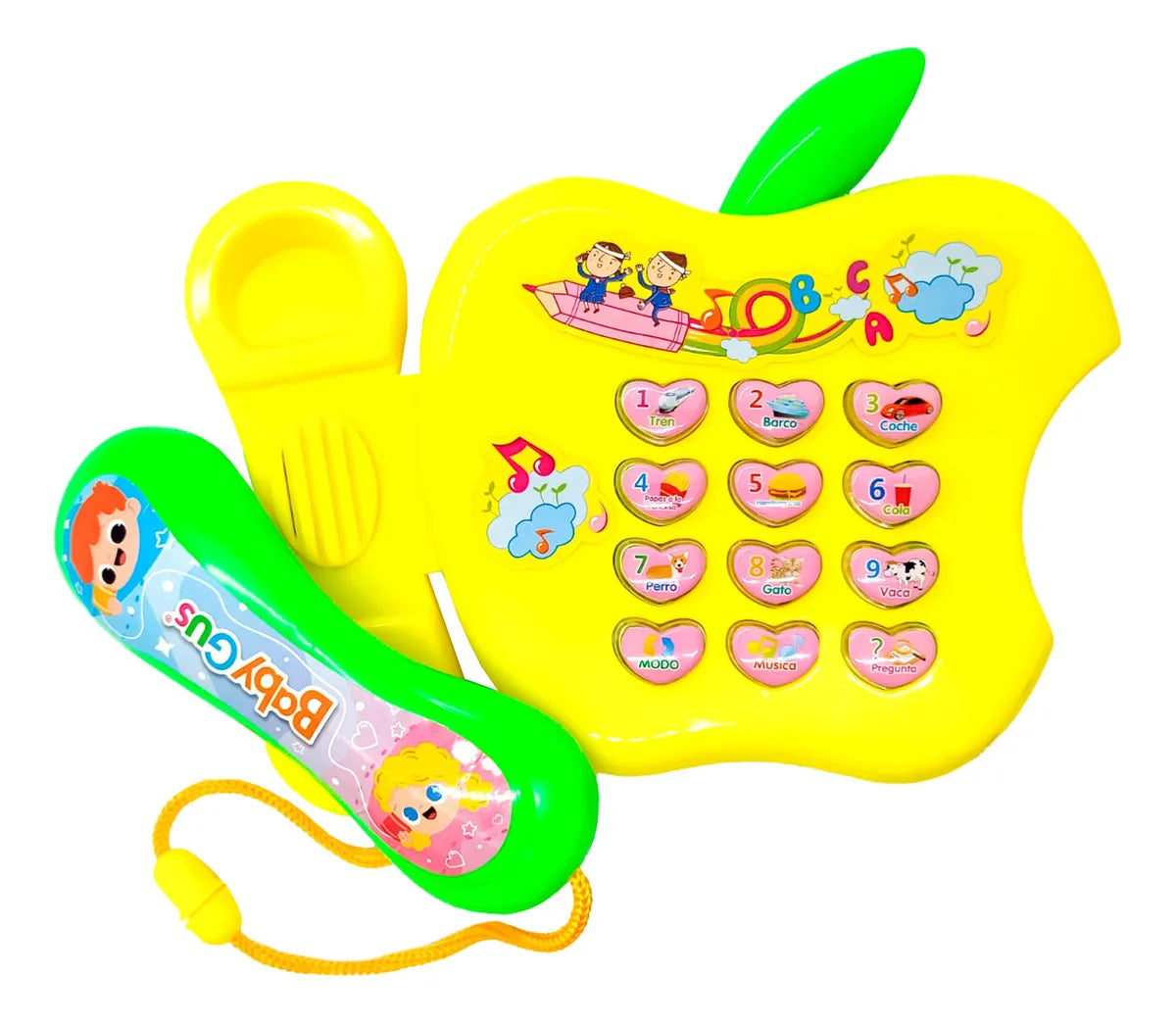 Baby Musical Learning Phone Toy – Apple Shape | Fun Sound & Light Toy for Kids