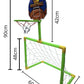 2-in-1 Kids Basketball & Soccer Goal 22pcs Set Plastic – with Ball, Pump & Net