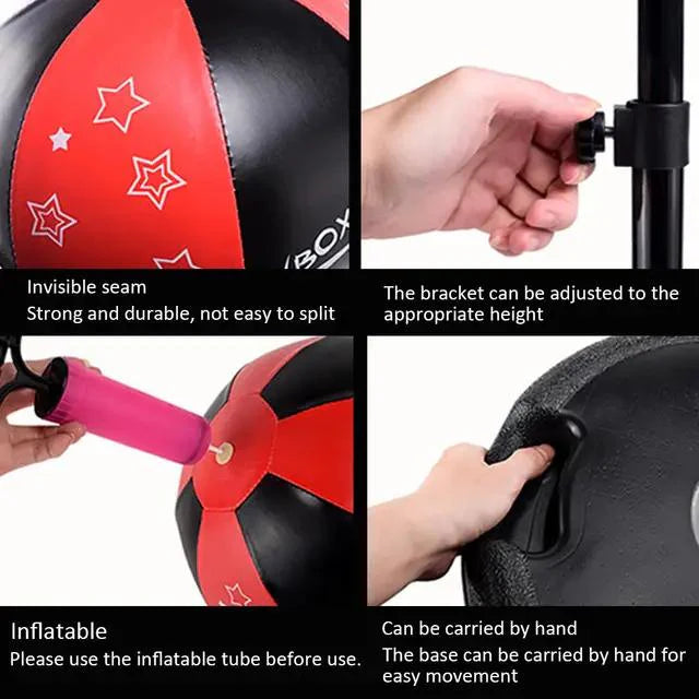 Kids Adjustable Boxing Punching Ball Set with Gloves & Stand – Indoor/Outdoor Training Kit