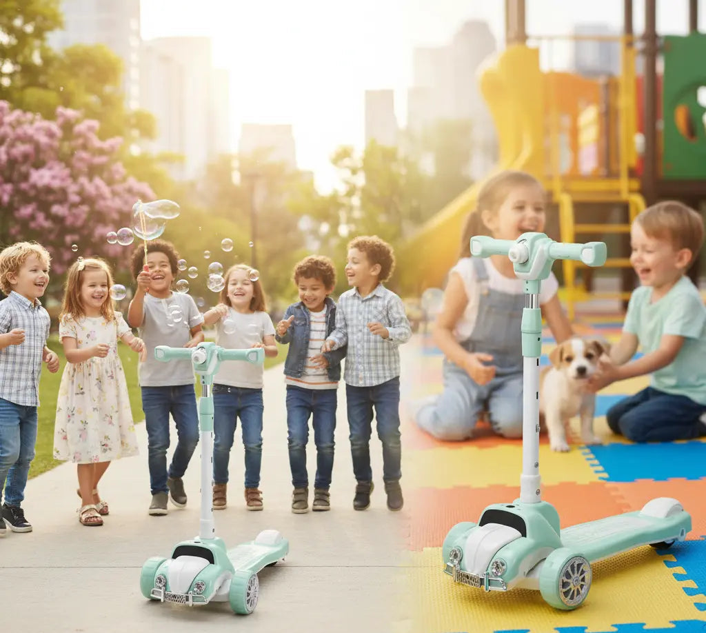 3-Wheel Kids Scooter with Car Design & Adjustable Handle