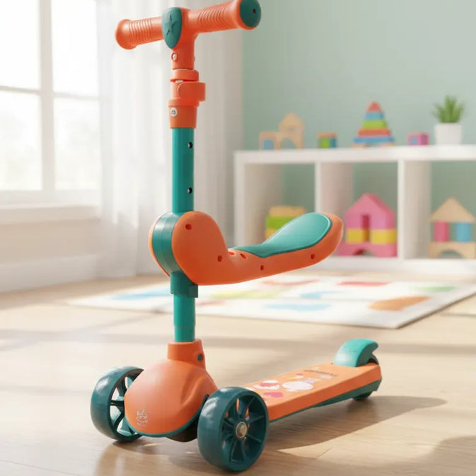 Adjustable Kids Scooty  – Multi-Color 3-Wheel Ride