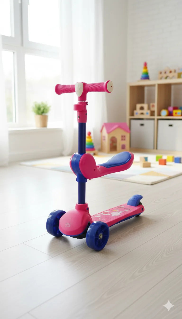 Adjustable Kids Scooty  – Multi-Color 3-Wheel Ride