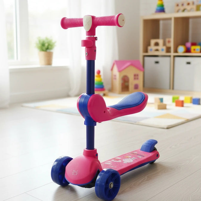 Adjustable Kids Scooty  – Multi-Color 3-Wheel Ride