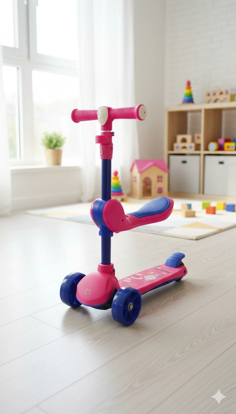 Adjustable Kids Scooty  – Multi-Color 3-Wheel Ride