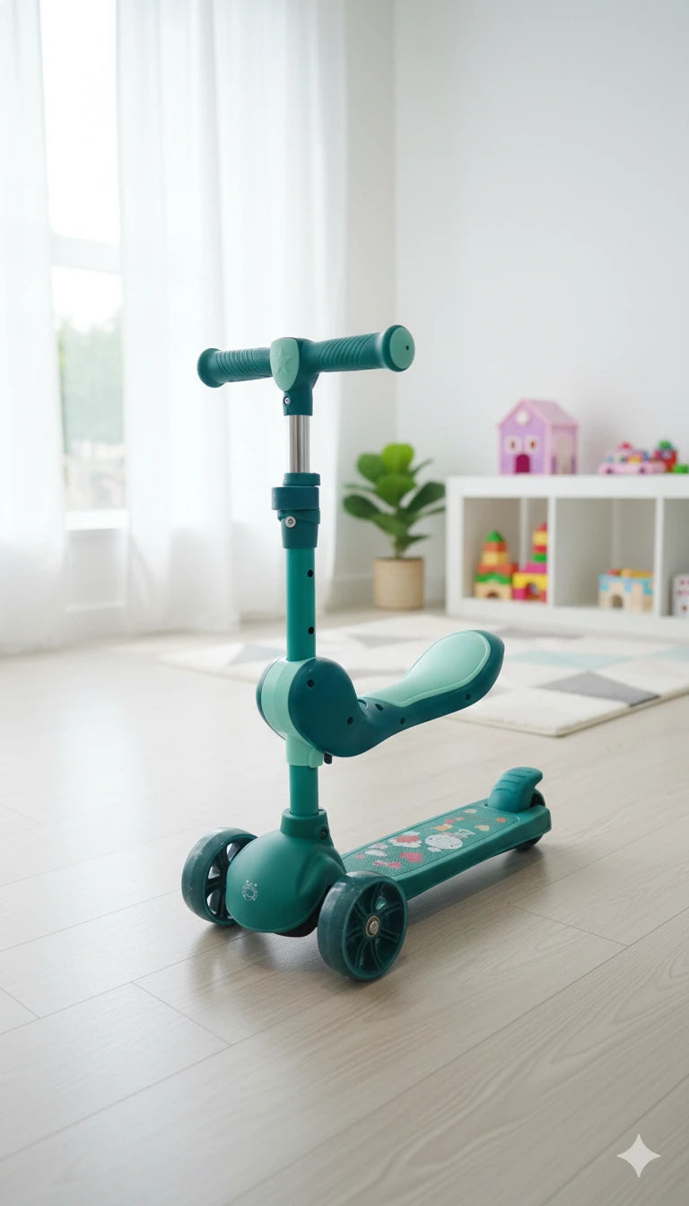 Adjustable Kids Scooty  – Multi-Color 3-Wheel Ride