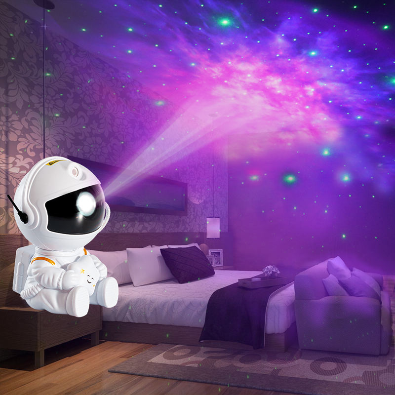 Sitting Astronaut Galaxy Projector Lamp – LED Star Night Light for Bedroom Decor