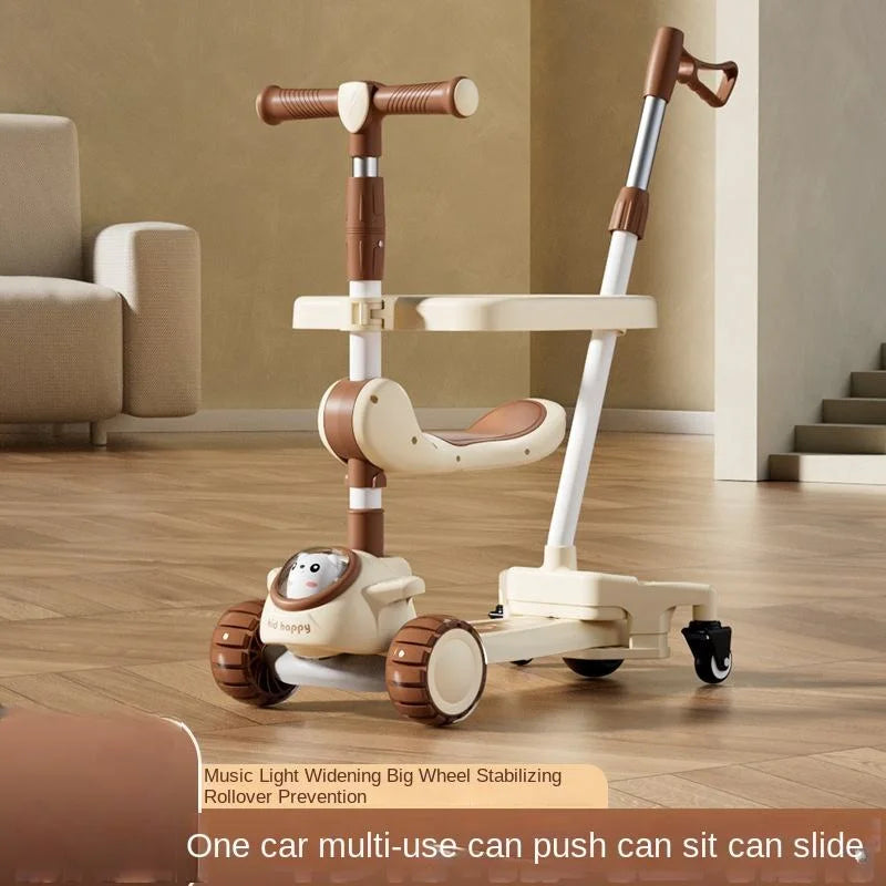 6-in-1 Baby Scooter & Walker with Music Light
