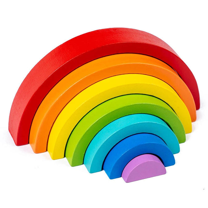 Wooden Rainbow Stacking Blocks – Montessori Toy for Kids (7-Piece Set)