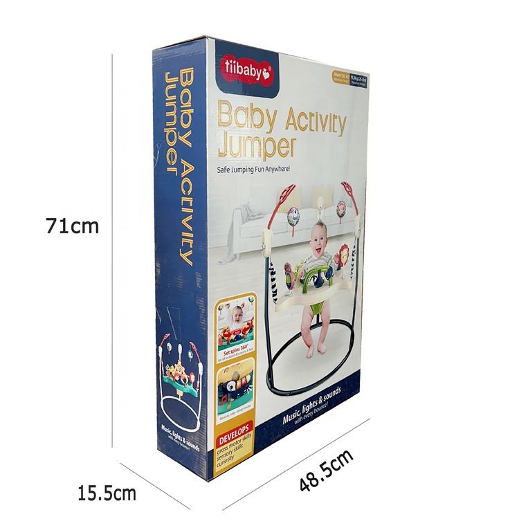 Baby Activity Jumper with 360° Rotating Seat, Music & Toys