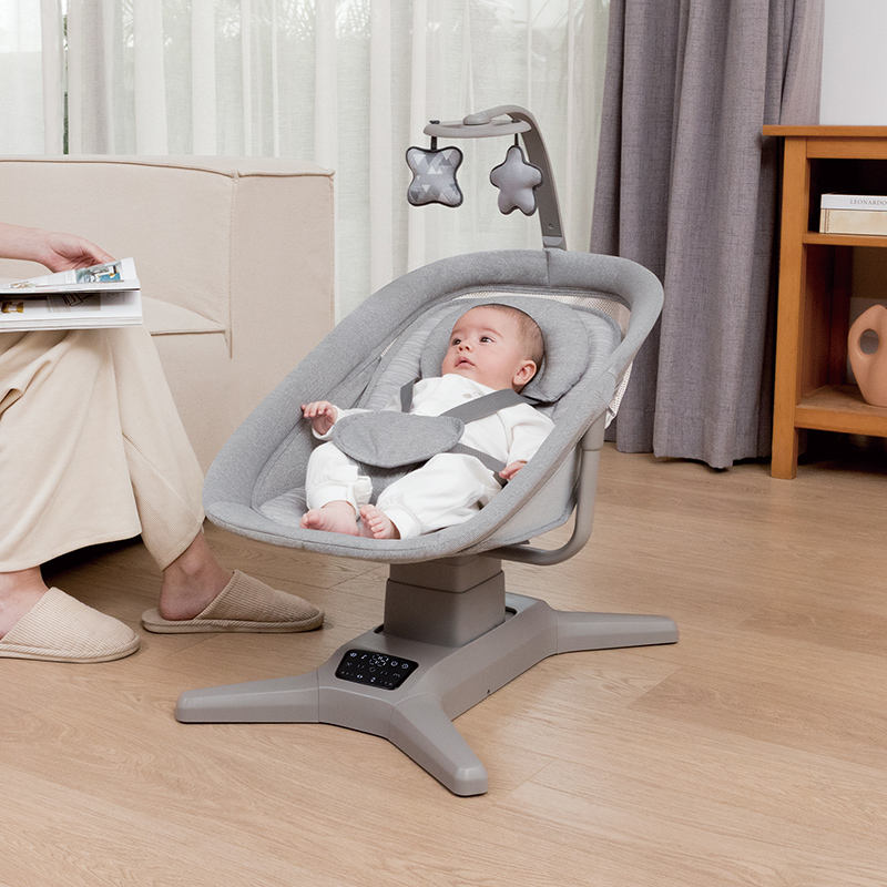 Electric Baby Swing Rocker with Mosquito Net & Remote – 5-Speed Auto Cradle for Newborns