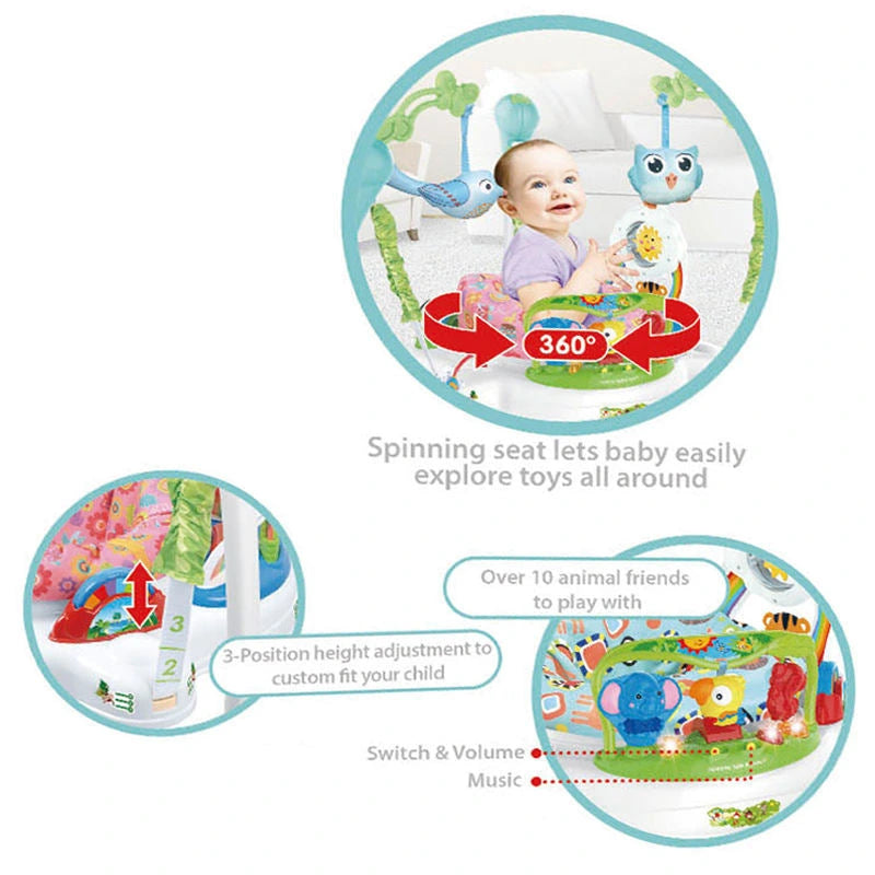 Baby Jumper – Adjustable Activity Bouncer with 360° Rotating Seat & Interactive Toys for Fun & Development