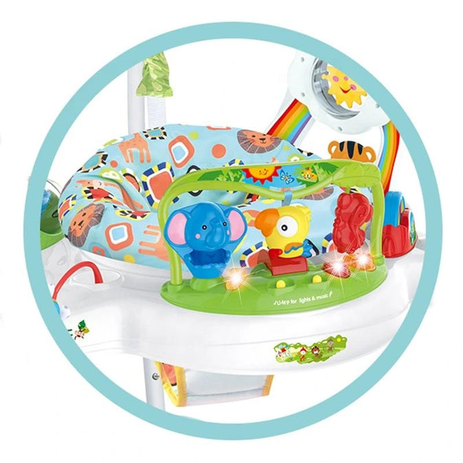Baby Jumper – Adjustable Activity Bouncer with 360° Rotating Seat & Interactive Toys for Fun & Development