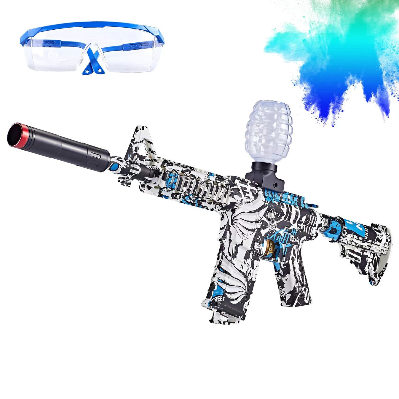 Submachine Gun Electric Gel Ball Blaster Toy Outdoor Play, Rechargeable Fun