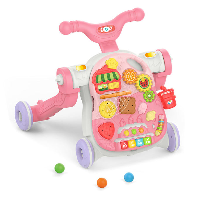 4-in-1 Baby Walker, Rocker & Activity Table – Multi-Stage Ride-On Toy ( Pink )