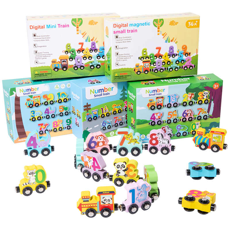 Wooden Magnetic Train with Numbers: Colorful Play & Learn