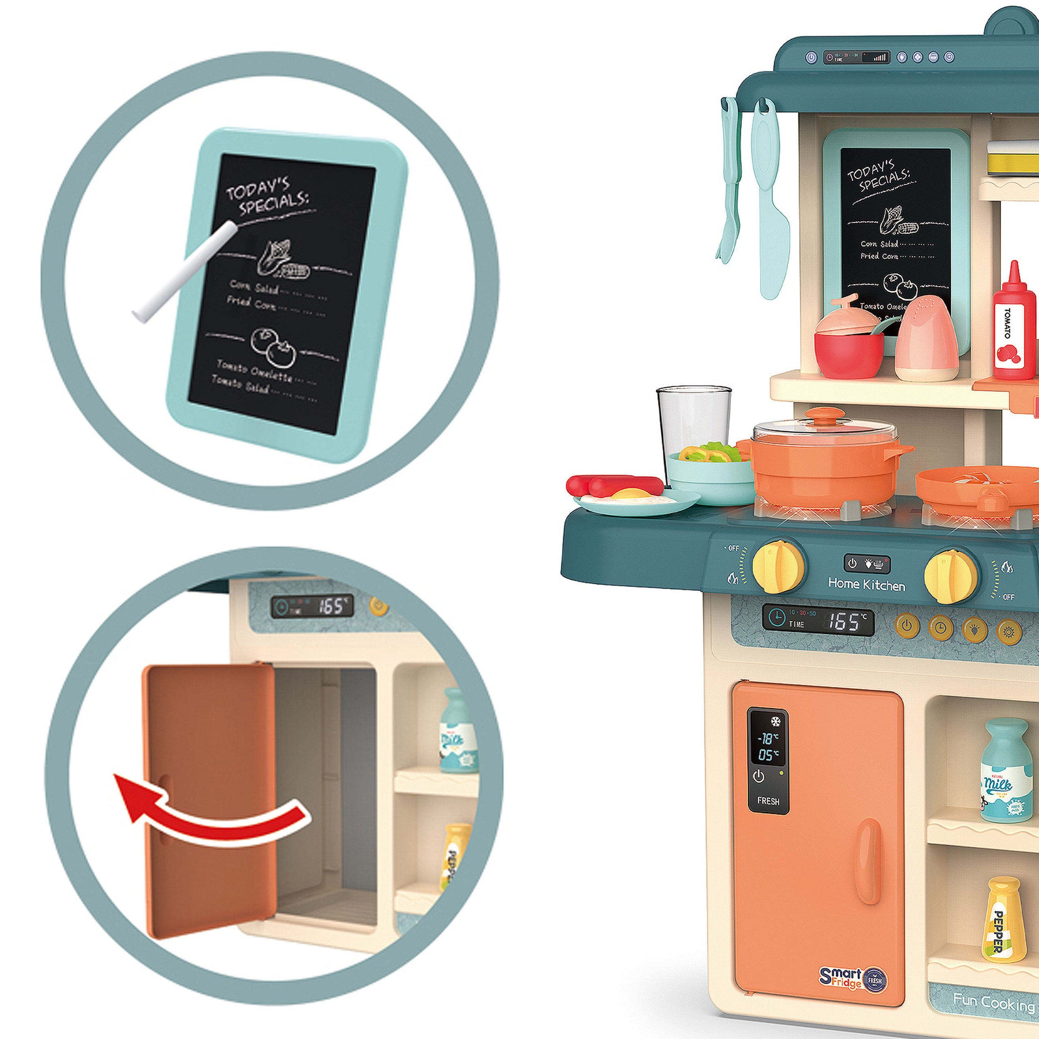 Steam & Spray Kitchen Set – Lights, Sound & 42 Pieces Pretend Play