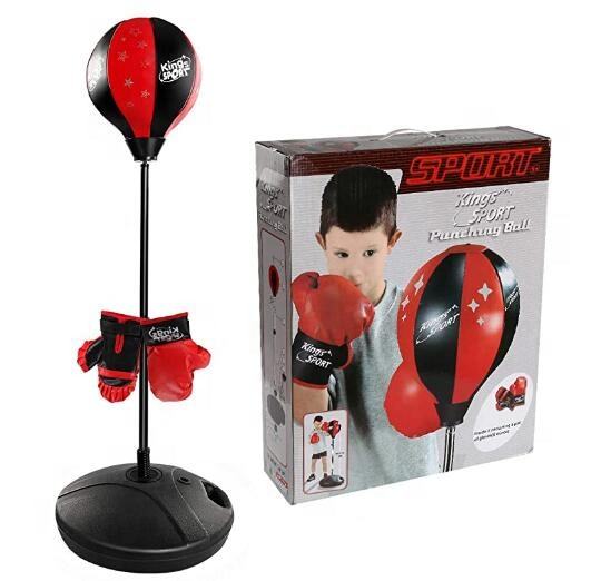 Kids Adjustable Boxing Punching Ball Set with Gloves & Stand – Indoor/Outdoor Training Kit
