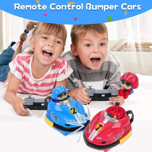 2 Remote Control Bumper Car Toy Set – Dual RC Cars with Ejecting Drivers, Lights & Music