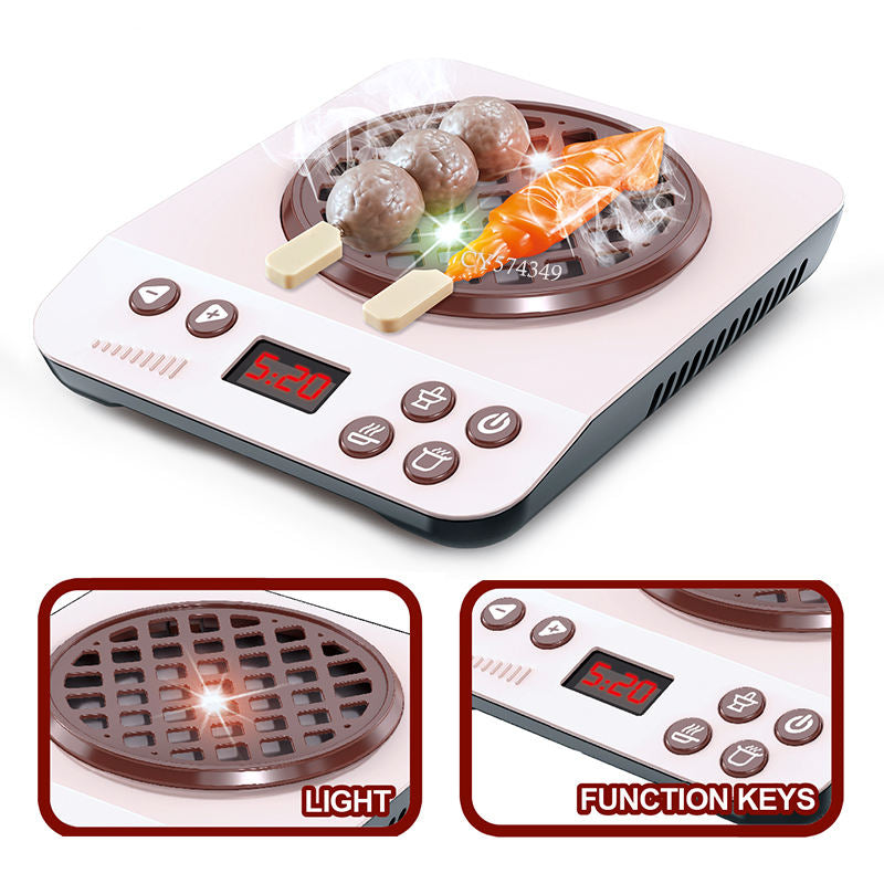 Kids Electric BBQ Grill Playset – Realistic Pretend Cooking Toy