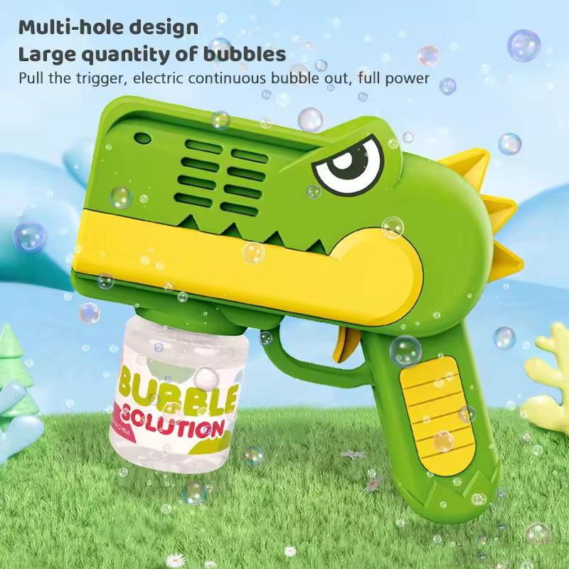 🦖 DinoBlast Bubble Gun – Automatic Bubble Maker for Kids