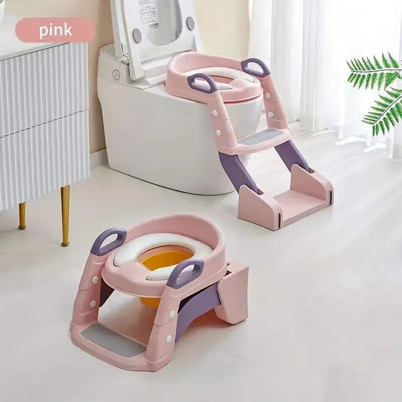 2-in-1 Potty Training Seat with Ladder – Adjustable Toddler Toilet Trainer