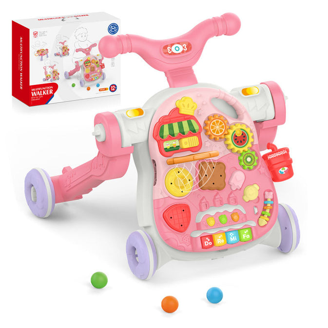 4-in-1 Baby Walker, Rocker & Activity Table – Multi-Stage Ride-On Toy ( Pink )