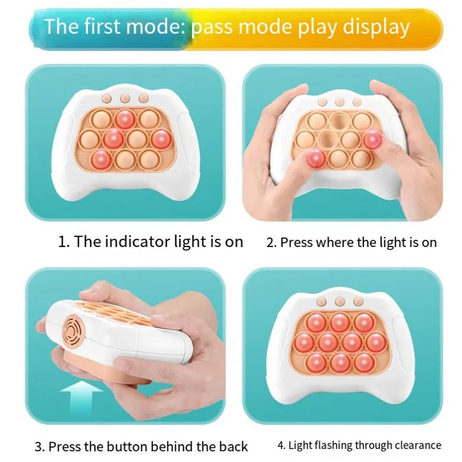 Electronic Pop Push Game Console – Interactive Light-Up Fidget Toy