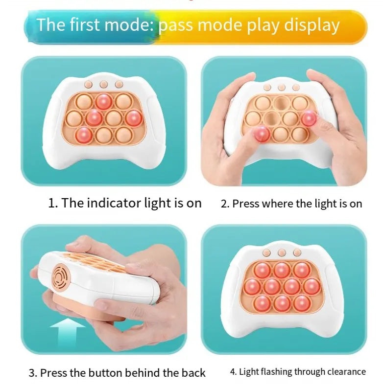 Electronic Pop Push Game Console – Interactive Light-Up Fidget Toy