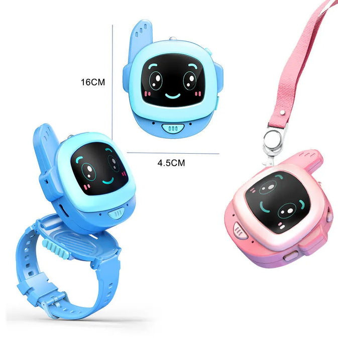 Pink and Blue Cute Robot Face Digital Kids Watch – Fun Cartoon Wristwatch