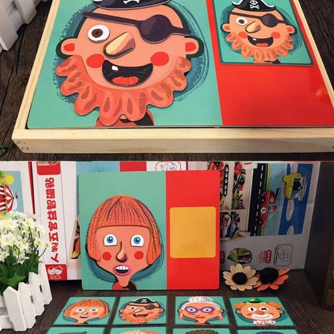 Magnetic Face Changing Puzzle Game - 67 Pieces.