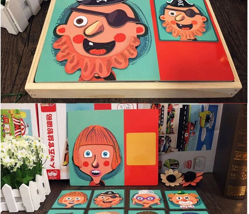 Magnetic Face Changing Puzzle Game - 67 Pieces.