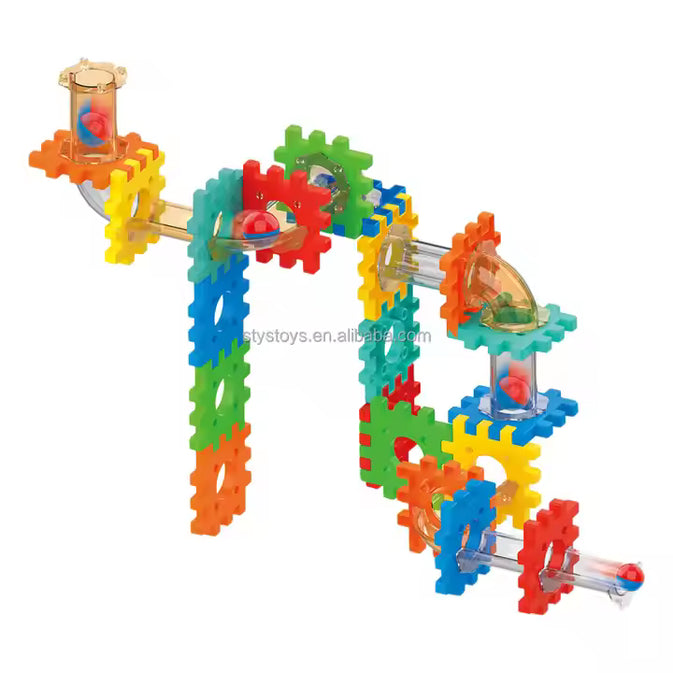 STEM Gear & Ball Track Set – Build, Roll & Learn Puzzle Blocks (98+ Pcs)