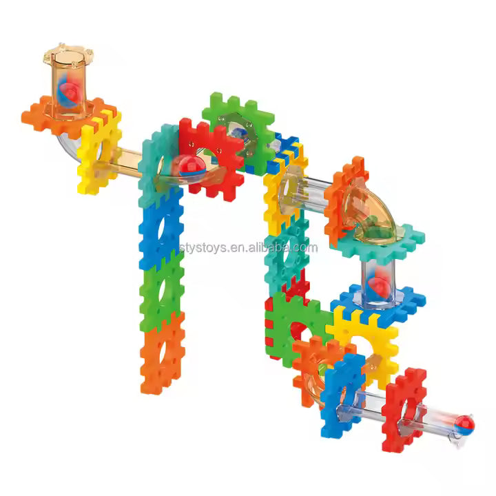 STEM Gear & Ball Track Set – Build, Roll & Learn Puzzle Blocks (98+ Pcs)
