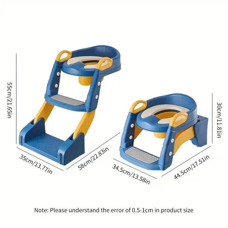 2-in-1 Potty Training Seat with Ladder – Adjustable Toddler Toilet Trainer
