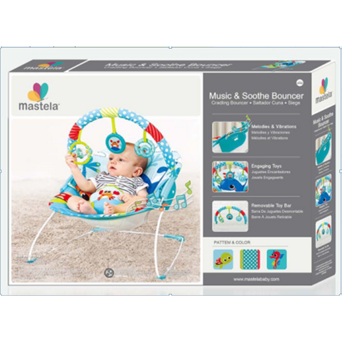 Colorful  Baby Bouncer with Toy Bar – Soft & Secure