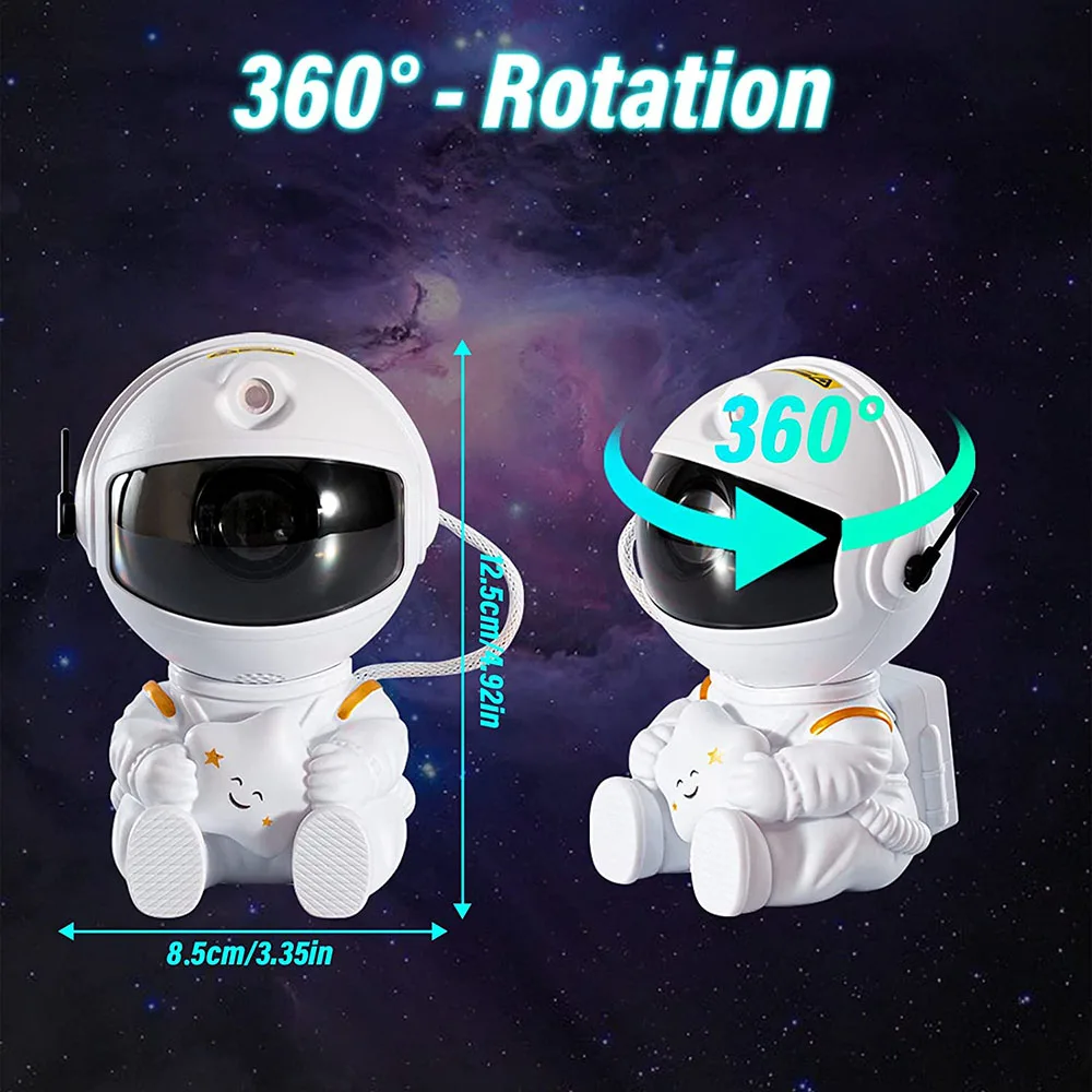 Sitting Astronaut Galaxy Projector Lamp – LED Star Night Light for Bedroom Decor