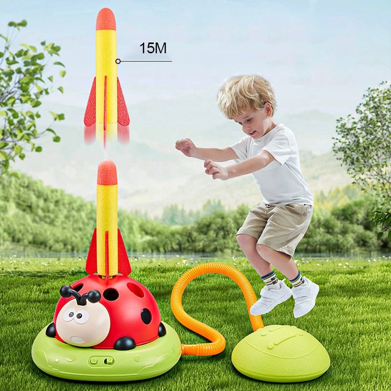 3-in-1 Kids Activity Toy – Jumping Game, Ring Toss & Rocket Launcher