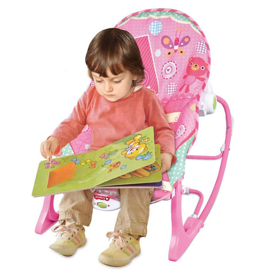 Infant to Toddler Rocker pink Animal Pattern Electric Musical Bouncer Baby Swing
