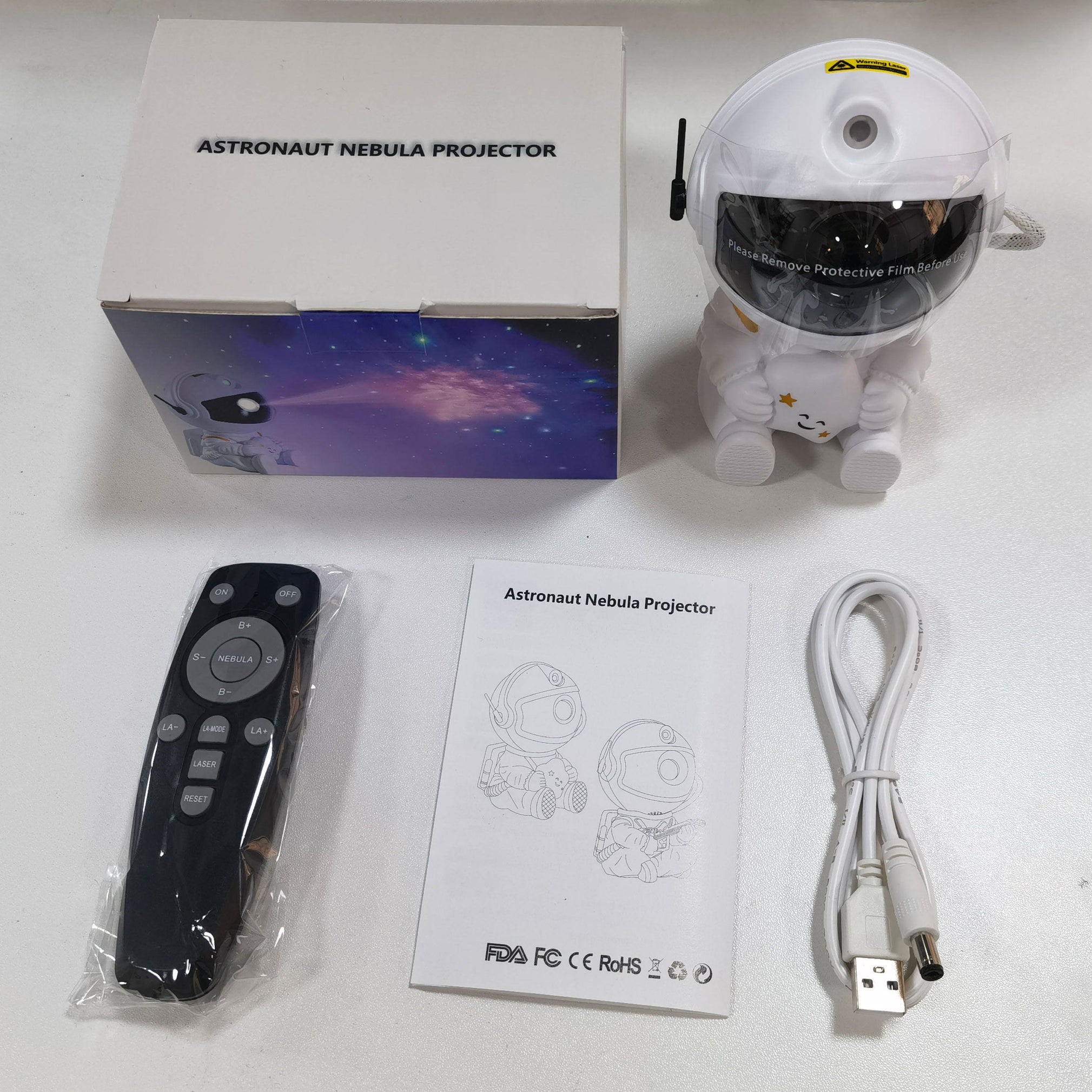 Sitting Astronaut Galaxy Projector Lamp – LED Star Night Light for Bedroom Decor