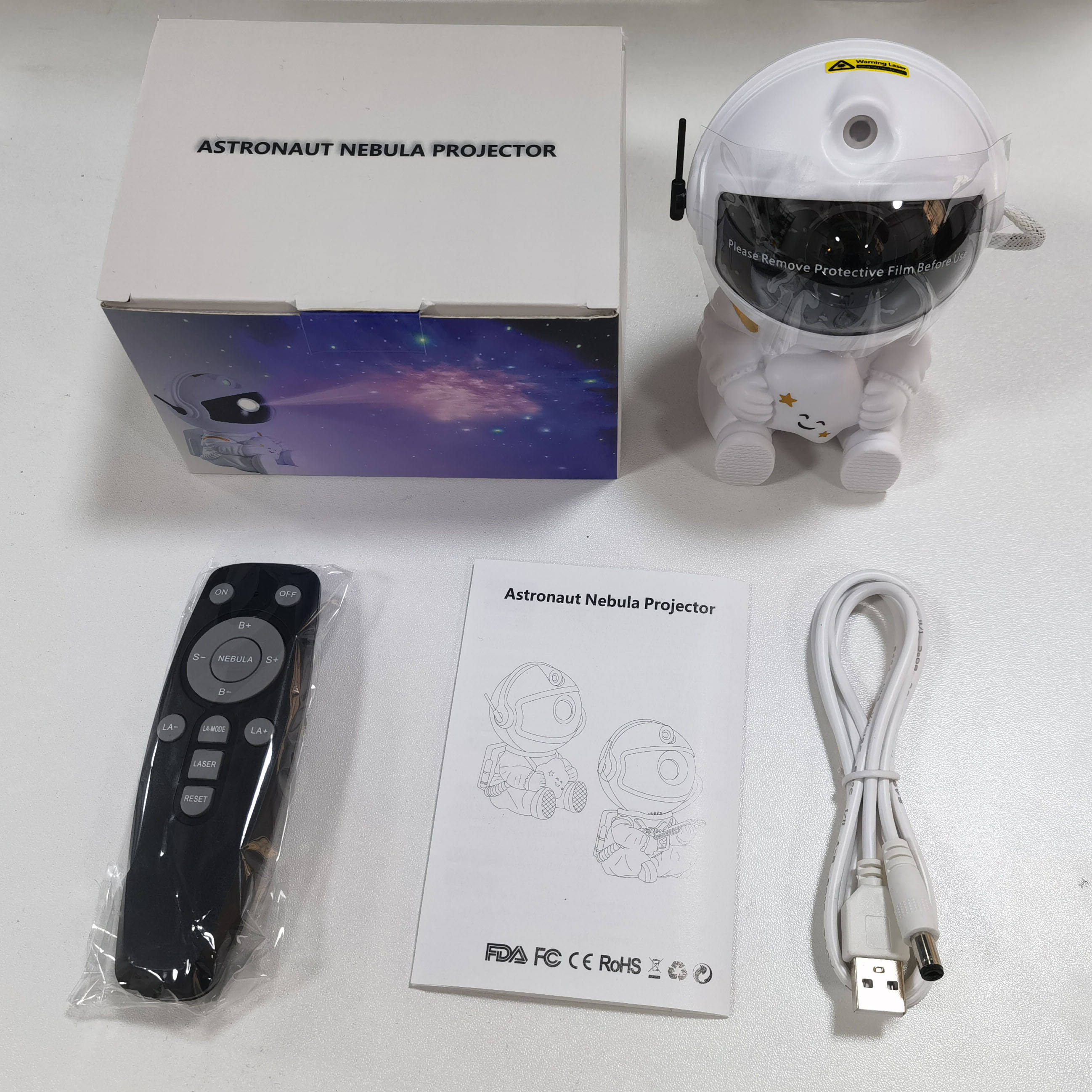 Sitting Astronaut Galaxy Projector Lamp – LED Star Night Light for Bedroom Decor