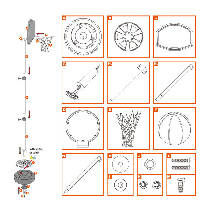 Metal Adjustable Kids Basketball Hoop Set with Ball & Pump – Indoor & Outdoor Sports Toy (Ages 3+)
