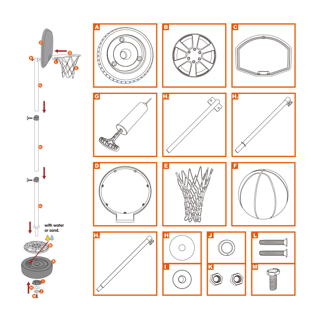 Metal Adjustable Kids Basketball Hoop Set with Ball & Pump – Indoor & Outdoor Sports Toy (Ages 3+)