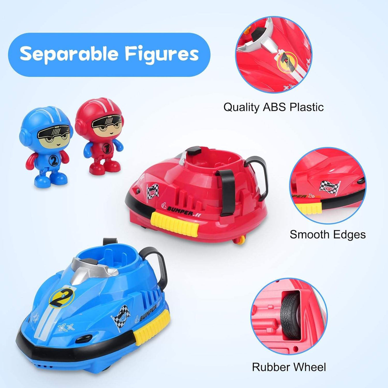 2 Remote Control Bumper Car Toy Set – Dual RC Cars with Ejecting Drivers, Lights & Music