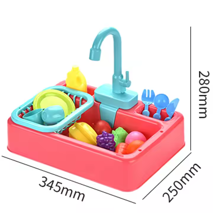 Wash Basin Kitchen Sink Toy With Accessories For Kids