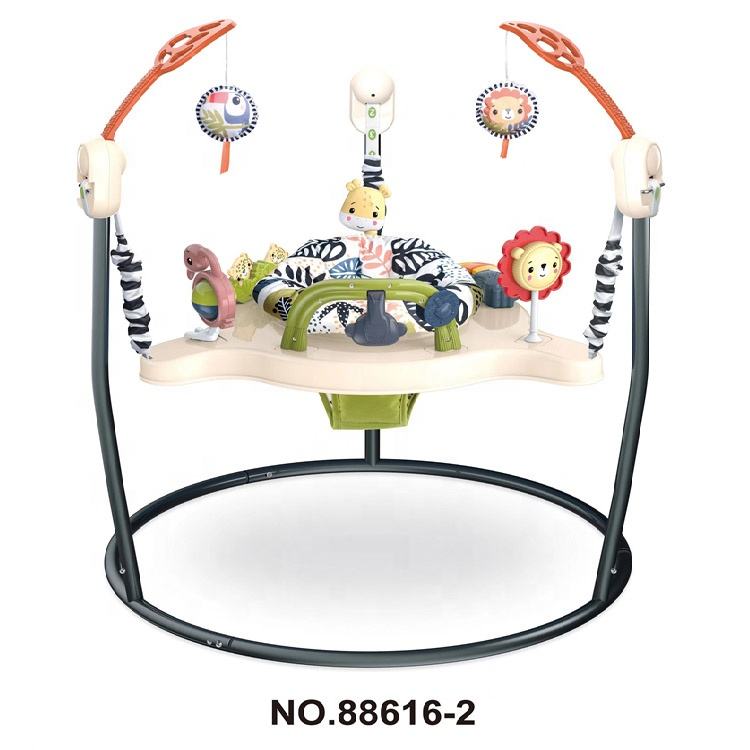 Baby Activity Jumper with 360° Rotating Seat, Music & Toys